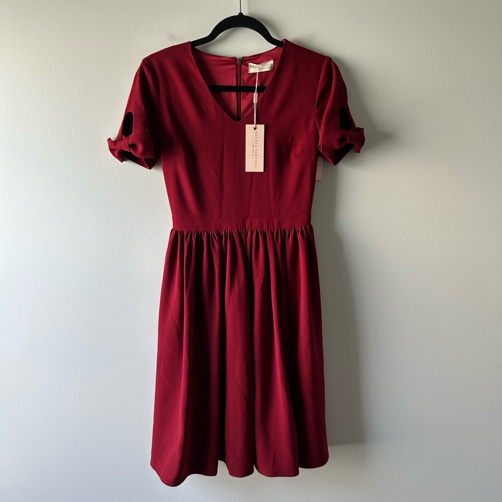 Rachel Parcell red short sleeve midi dress